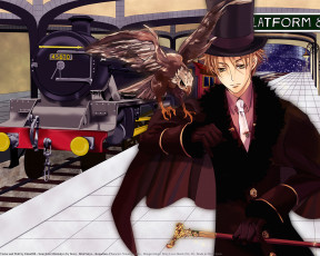 Картинка stray+love+hearts аниме *unknown+ другое ninomiya kito парень шляпа арт stray love hearts поезд трость птица