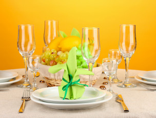 обоя разное, посуда,  столовые приборы,  кухонная утварь, цитрусы, фрукты, салфетка