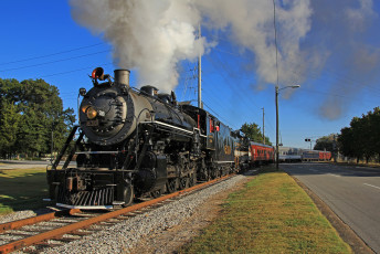 Картинка техника паровозы рельсы паровоз вагоны дорога железная