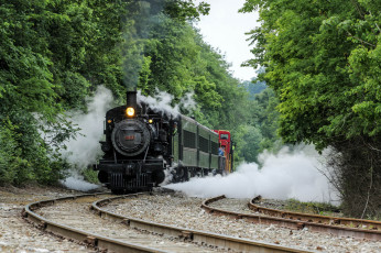 Картинка техника паровозы паровоз рельсы дорога железная вагоны