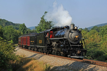 Картинка техника паровозы паровоз рельсы дорога железная вагоны