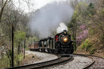 Картинка техника паровозы рельсы дорога паровоз вагоны железная