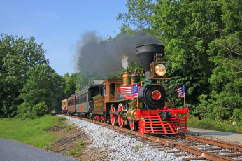 Картинка техника паровозы вагоны дорога паровоз рельсы железная