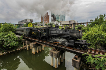 Картинка техника паровозы вагоны паровоз рельсы железная дорога