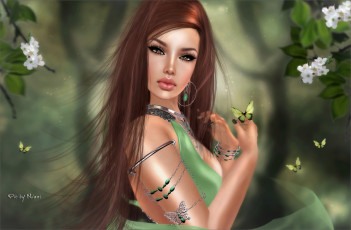 Картинка 3д+графика портрет+ portraits брюнетка