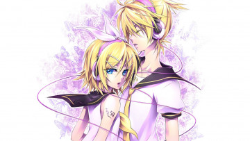 Картинка аниме vocaloid kagamine rin len девочка мальчик