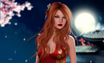 Картинка 3д+графика портрет+ portraits луна