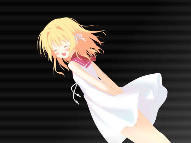 Обои картинки фото irotoridori no sekai, аниме, *unknown , другое, irotoridori, no, sekai, девушка, белое, платье, блондинка