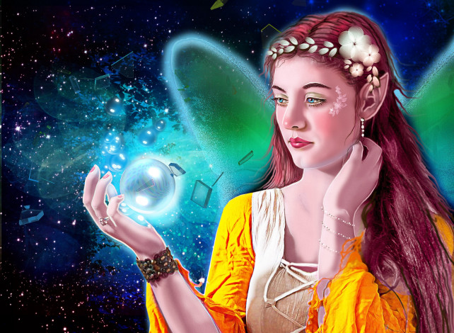 Обои картинки фото фэнтези, феи, уши, крылья