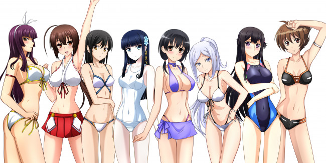 Обои картинки фото аниме, *unknown , другое, купальник, арт, девушки