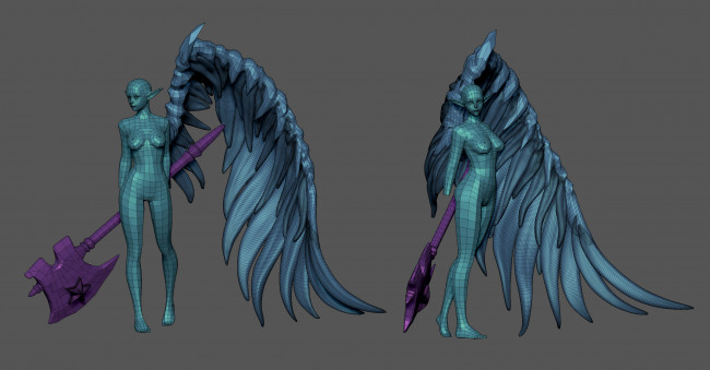 Обои картинки фото 3д графика, _science fiction, крыло, эльфийка
