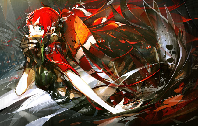 Обои картинки фото by panamaman, аниме, -weapon,  blood & technology, девушка, арт