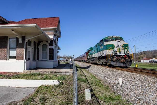 Обои картинки фото техника, поезда, состав, локомотив, рельсы, дорога, железная