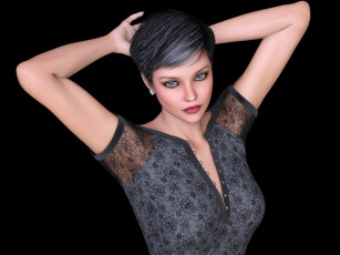 Картинка 3д+графика люди+ people девушка взгляд фон