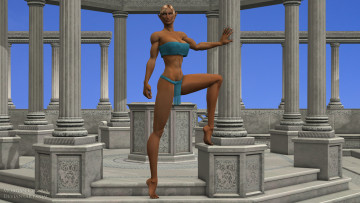 Картинка 3д+графика эльфы+ elves колоны фон взгляд эльфийка