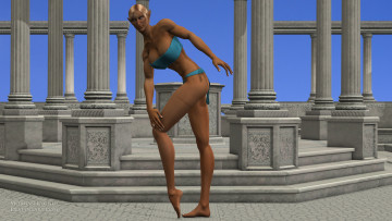 Картинка 3д+графика эльфы+ elves колоны фон взгляд эльфийка