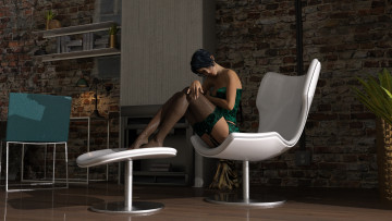 Картинка 3д+графика люди+ people девушка взгляд фон