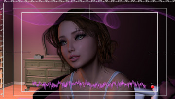 Картинка 3д+графика портрет+ portraits девушка взгляд фон