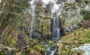 Картинка природа водопады лес водопад река
