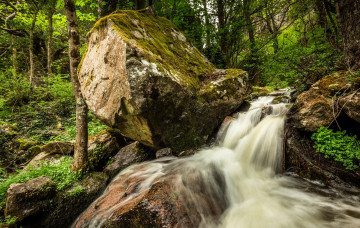 Картинка природа водопады водопад река лес