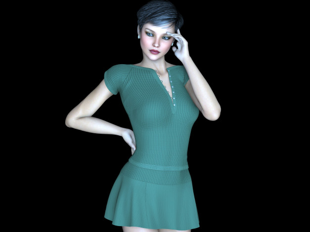 Обои картинки фото 3д графика, люди , people, девушка, взгляд, фон