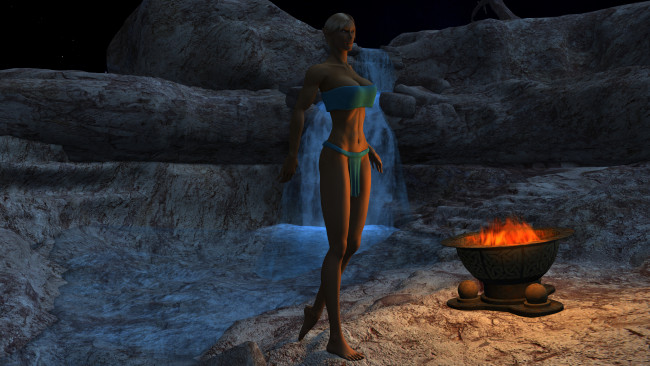 Обои картинки фото 3д графика, эльфы , elves, эльфийка, взгляд, фон