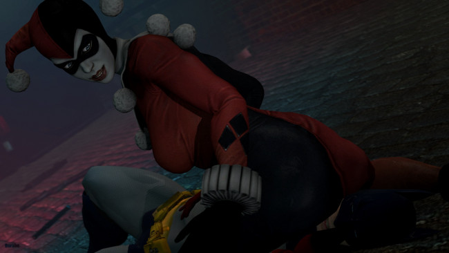 Обои картинки фото 3д графика, фантазия , fantasy, девушка, взгляд, фон, harley, quinn