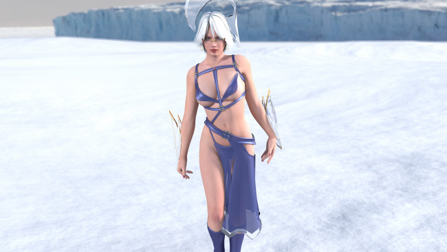 Обои картинки фото 3д графика, фантазия , fantasy, взгляд, девушка, блондинка, фон