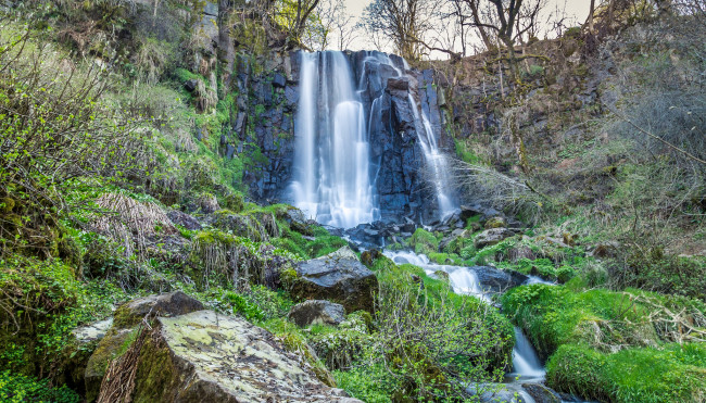 Обои картинки фото природа, водопады, водопад, река, лес