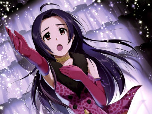 Картинка аниме idolm@ster фон девушка взгляд