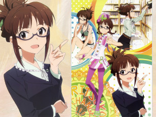 Картинка аниме idolm@ster взгляд фон девушки