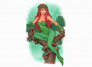 Картинка рисованное комиксы листва взгляд униформа фон девушка