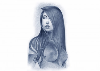 Картинка рисованное люди скетч взгляд фон девушка портрет