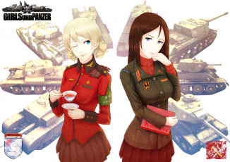 Картинка аниме girls+und+panzer фон взгляд девушки