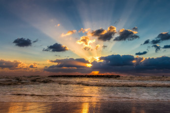 Картинка природа восходы закаты небо закат пейзаж облака море