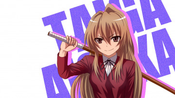 Картинка аниме toradora девушка взгляд фон