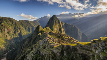 Картинка machu+picchu+sunrise+pano++peru города -+исторические +архитектурные+памятники горы