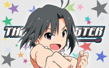 Картинка аниме idolm@ster взгляд девушка фон