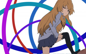 Картинка аниме toradora девушка взгляд фон