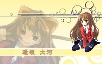 Картинка аниме toradora девушка взгляд фон