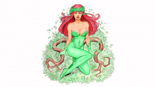 Обои картинки фото рисованное, комиксы, взгляд, фон, девушка, листва, униформа