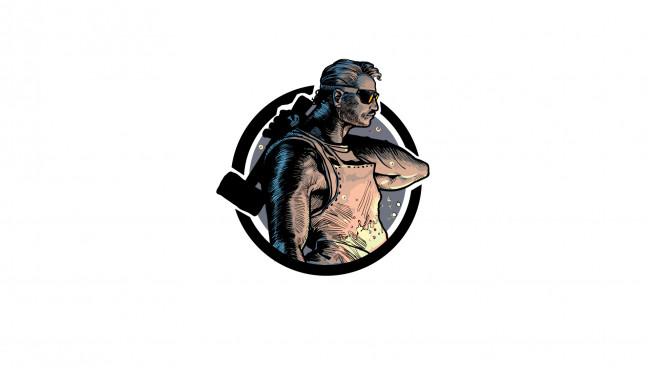 Обои картинки фото рисованное, минимализм, кузнец, мастерство, очки, молот