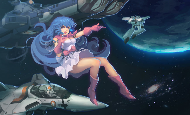 Обои картинки фото аниме, macross frontier, девушка