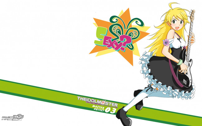 Обои картинки фото аниме, idolm@ster, взгляд, девушка, фон