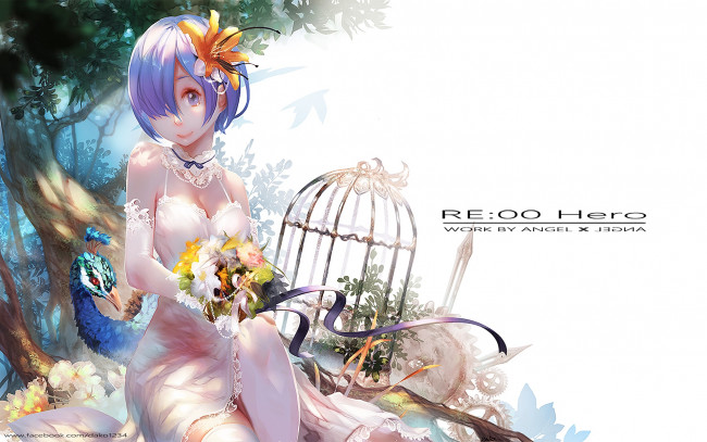 Обои картинки фото аниме, re,  zero kara hajimeru isekai seikatsu, фон, взгляд, девушка