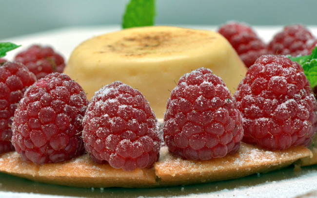 Обои картинки фото еда, мороженое,  десерты, желе, десерт, малина