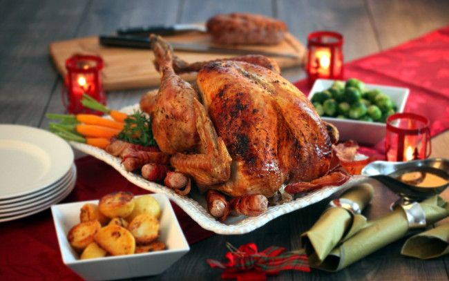 Обои картинки фото еда, мясные блюда, курица, запеченная, морковь