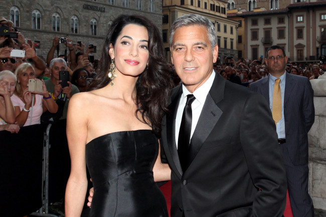 Обои картинки фото разное, знаменитости, george, clooney, amal, alamuddin