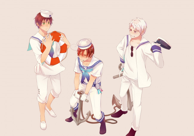 Обои картинки фото аниме, hetalia,  axis powers, парни