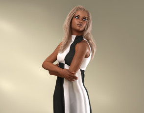 Картинка 3д+графика люди+ people девушка взгляд фон